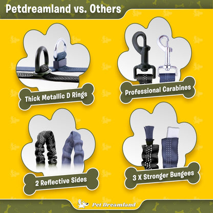 Exquisite Double Dog Leash for Large Dogs | Hands Free Dog Leash 2 Dogs | Waist Dog Leash for Large Dogs | Two Dog Leash for Large Dogs | Leash for Big Dogs | Hands Free Running Dog Leash