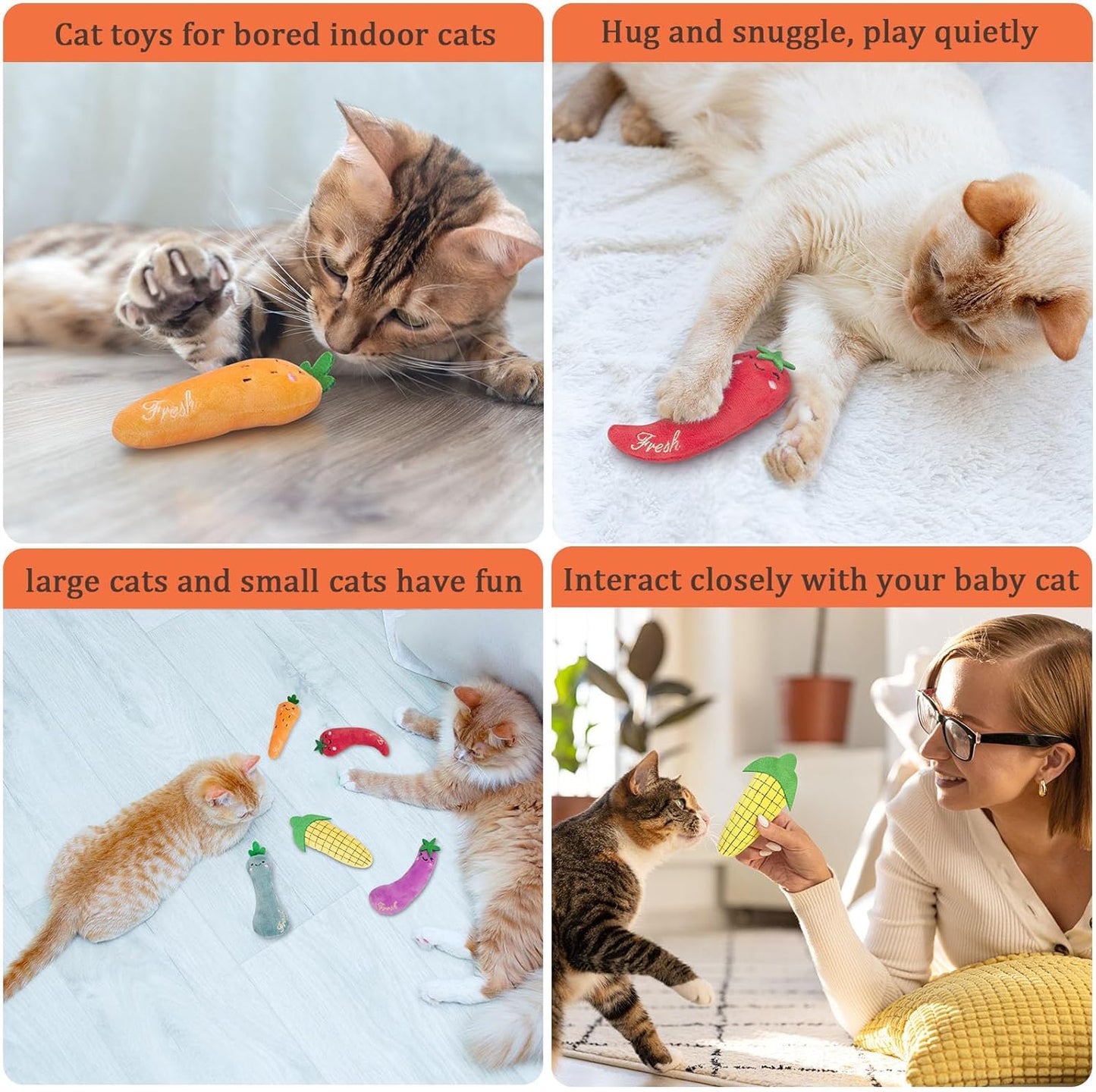 Catnip Toys, Cat Toys, Cat Toys for Indoor Cats, Catnip Toys for Cats, Cat Toys with Catnip, Interactive Cat Toy, Cat Chew Toy, Cat Pillow Toys, Cat Toys for Kittens Kitty