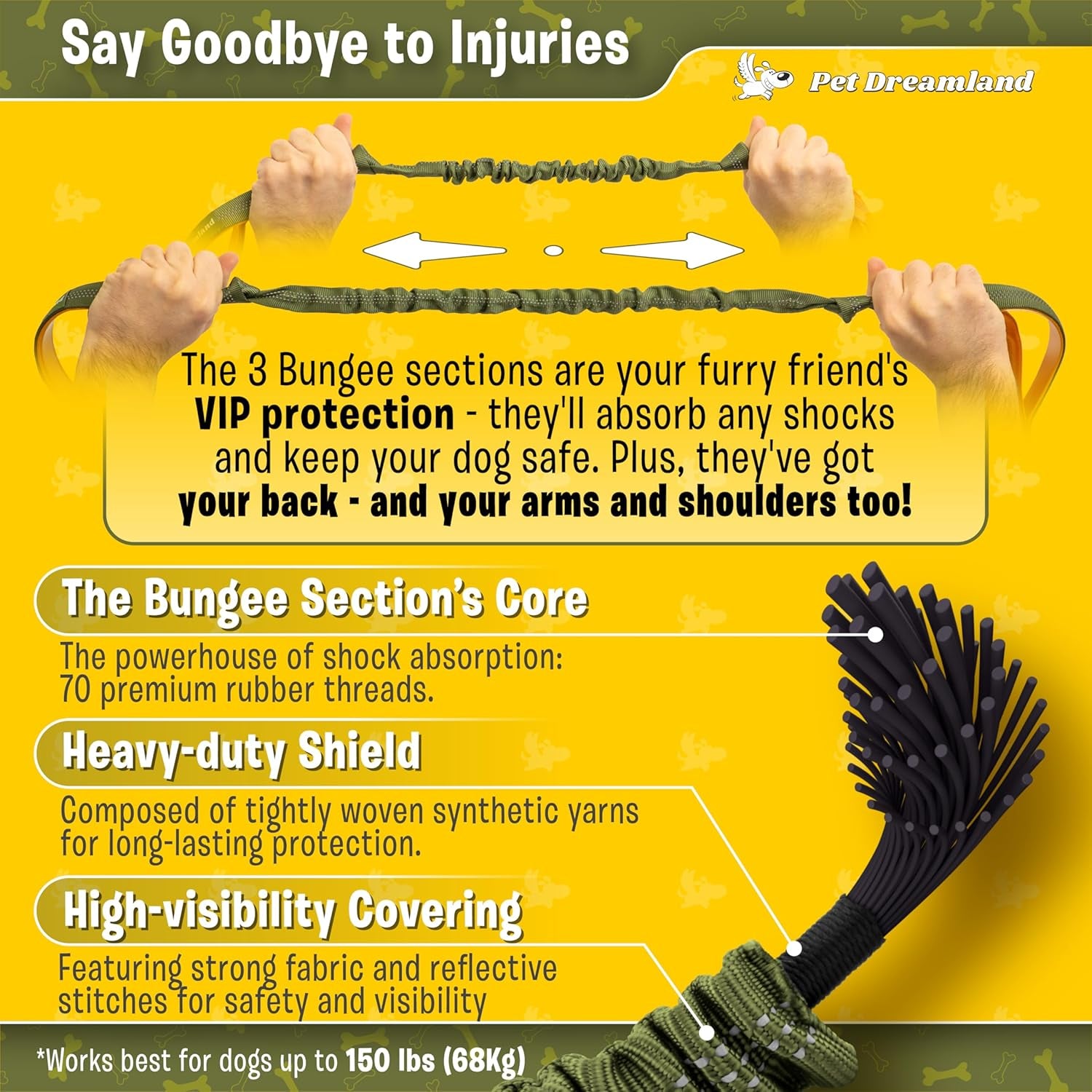 Exquisite Double Dog Leash for Large Dogs | Hands Free Dog Leash 2 Dogs | Waist Dog Leash for Large Dogs | Two Dog Leash for Large Dogs | Leash for Big Dogs | Hands Free Running Dog Leash