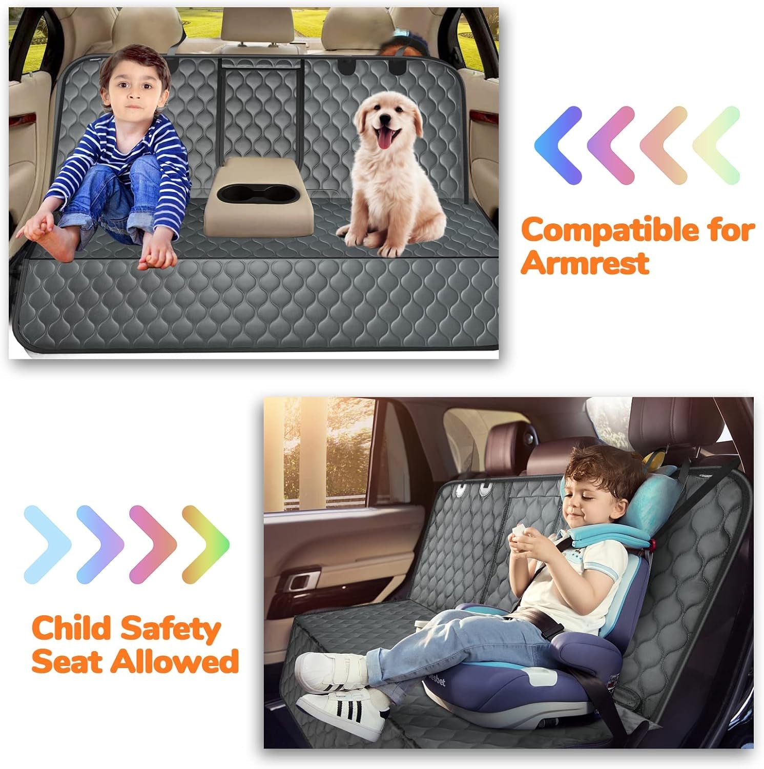 100% Waterproof Pet Seat Cover Car Seat Cover for Pets - Scratch Proof & Nonslip Backing & Hammock, Quilted, Padded, Durable Pet Seat Covers for Cars Trucks and Suvs